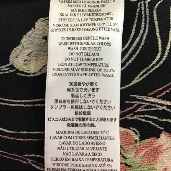 Bytimo Trailing Flowers Black Floral Long Sleeve Dress Size XS NEW - Picture 13 of 15